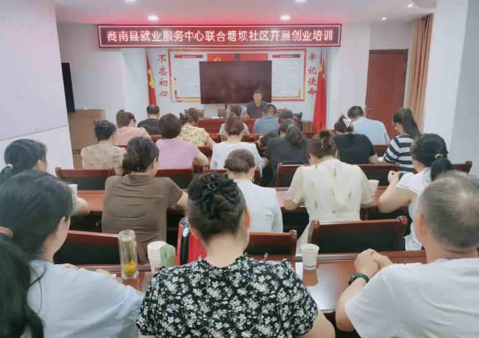 商洛市商南县就业服务中心联合塘坝社区开展创业培训 助力群众提升创业能力